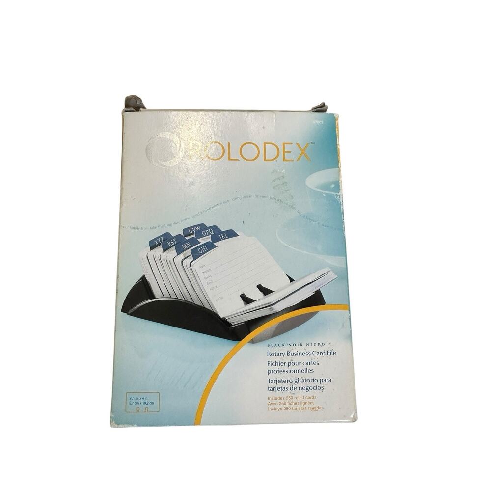 Sanford Rolodex Black Noir Covered Petite Card File 2.25" x 4" New